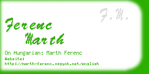 ferenc marth business card